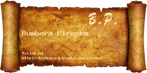 Bumbera Piroska névjegykártya